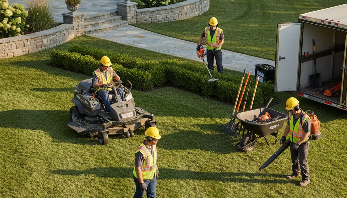 Troy, MI tree service crew shaping landscaping for healthy curb appeal and property care