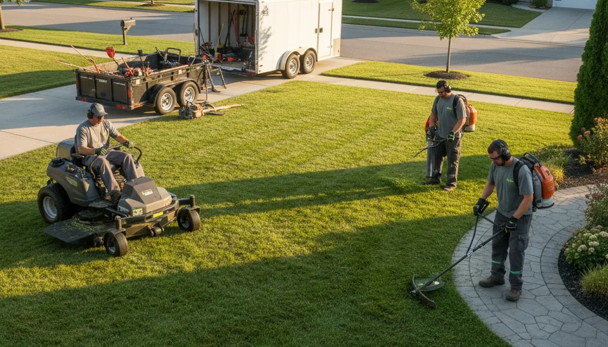 Tree service team in Troy, MI providing professional lawn care and seasonal turf maintenance