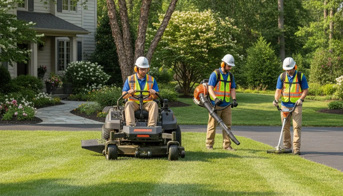 Tree service crew providing lawn care in Troy, MI for Arbor Tree Care
