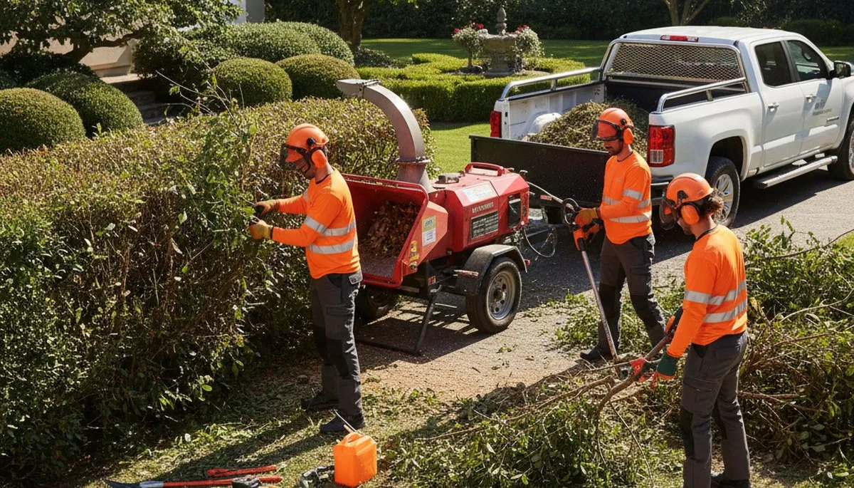 Shrub removal service in Troy, MI for overgrown landscape cleanup on a residential property