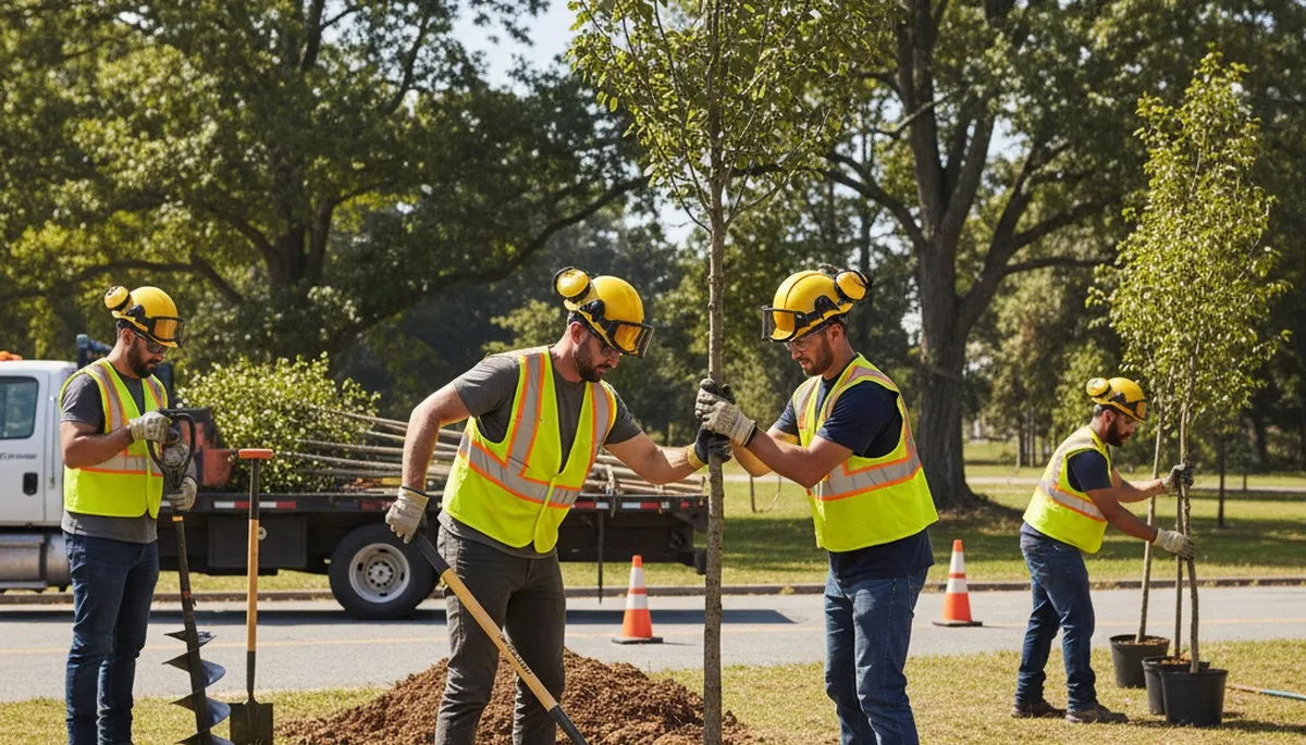 Tree planting service in Troy, MI selecting and planting healthy trees for a landscape installation