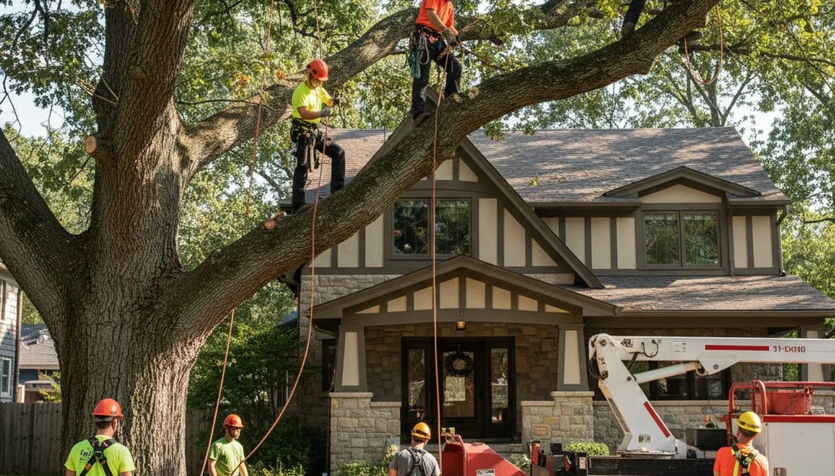 Tree service crew in Troy, MI providing professional tree care and removal for local properties