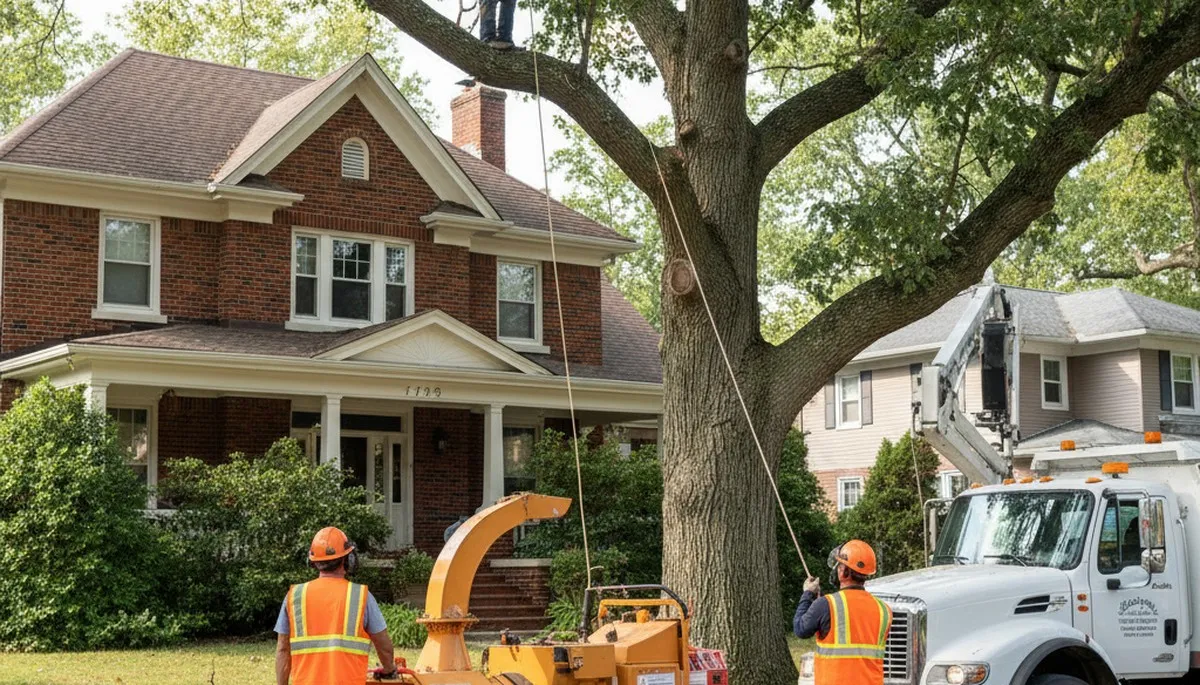 Tree service crew in Troy, MI providing professional tree trimming and removal services