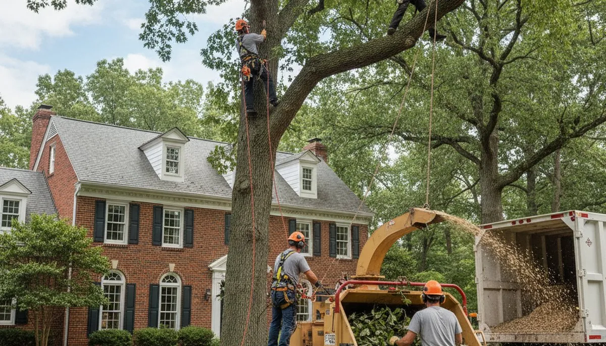 Tree service crew in Troy, MI providing professional tree removal and trimming services