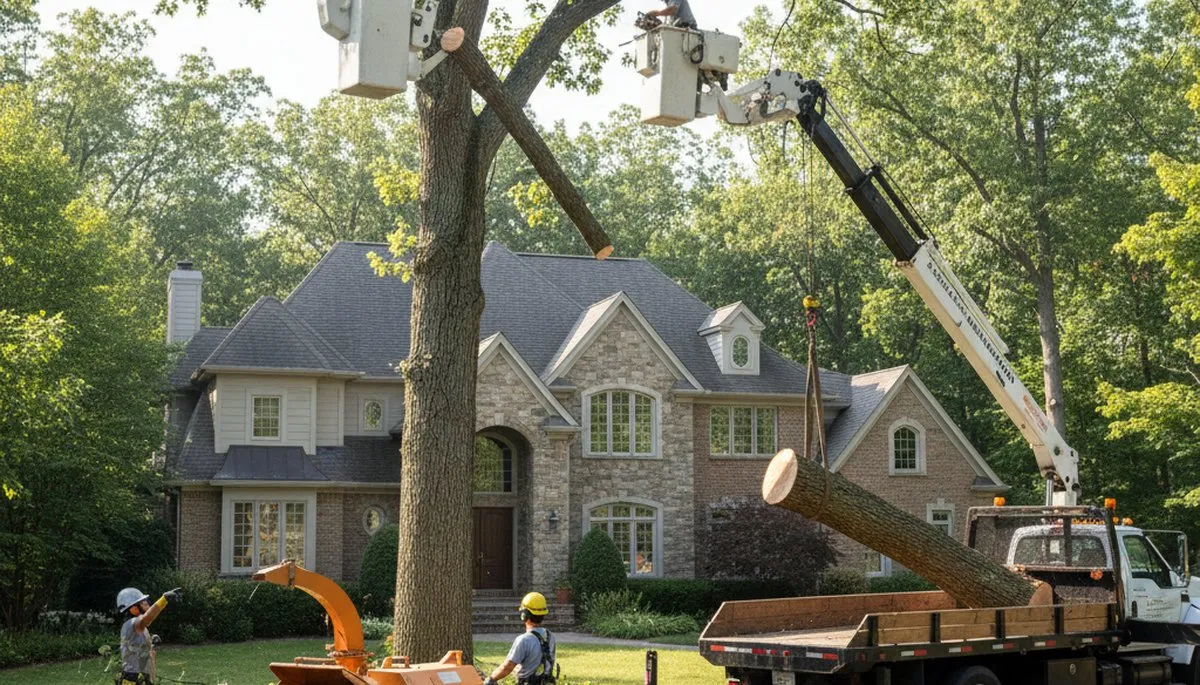 Tree service crew in Troy, MI providing professional tree removal and trimming services