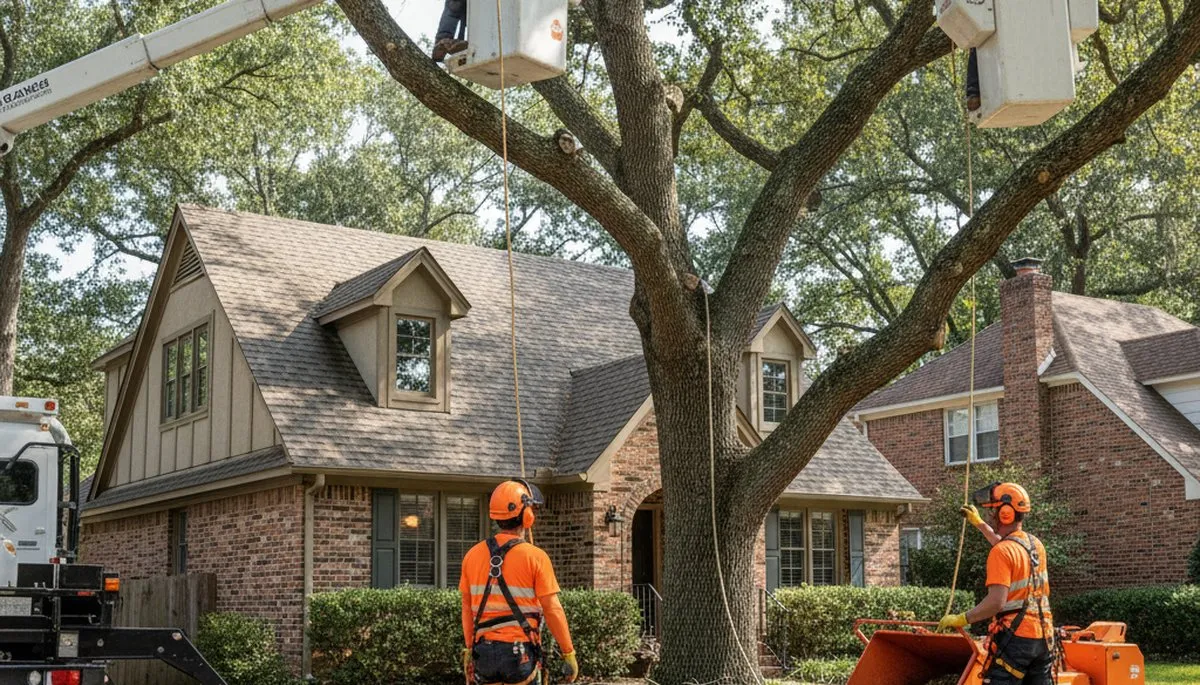 Tree service crew in Troy, MI providing professional tree trimming and removal services